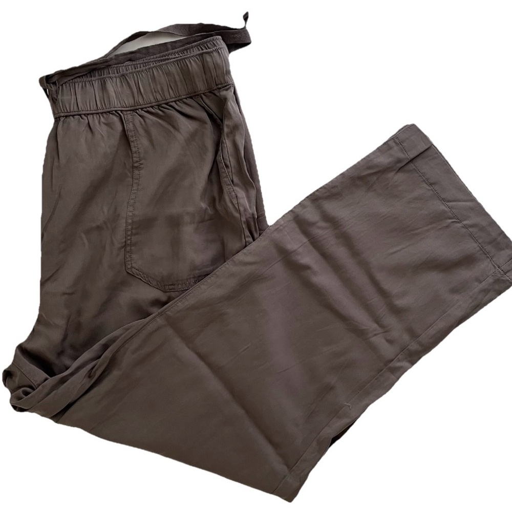 For The Republic Wide Leg Pants Taupe Tencel Lightweight Women’s XL Cropped - Picture 2 of 10